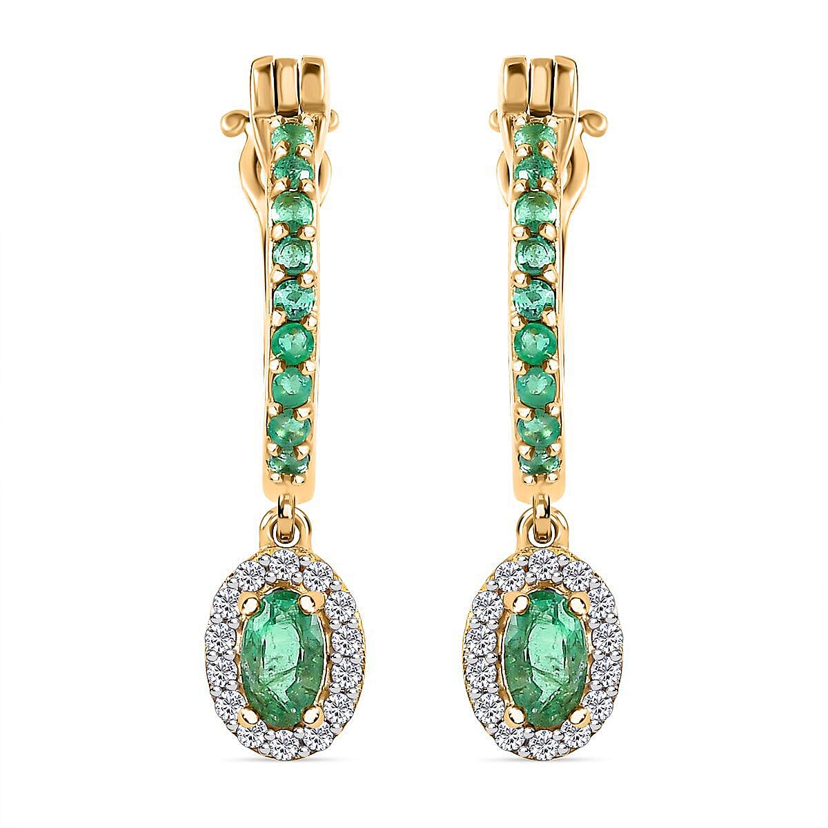 Emerald Vermeil 14K Gold Over offers Sterling Silver Earring