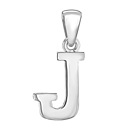 Sterling Silver 10.4mm x 21mm J Initial Pendant