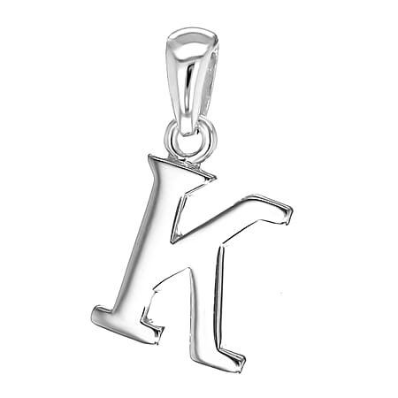 Sterling Silver 11.6mm x 20.5mm K Initial Pendant