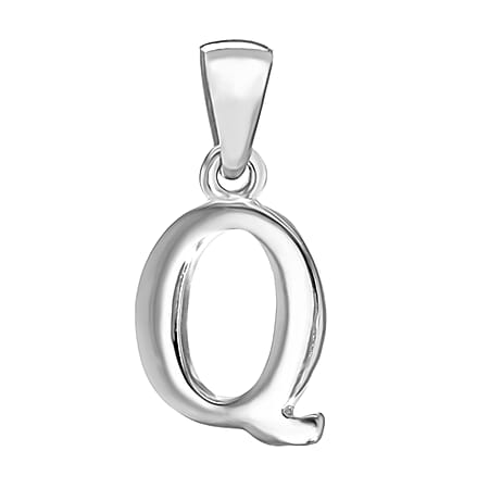 Sterling Silver 10.6mm x 20mm Q Initial Pendant