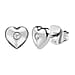 Diamond Heart Earrings in Platinum Overlay Sterling Silver 0.034 Ct.