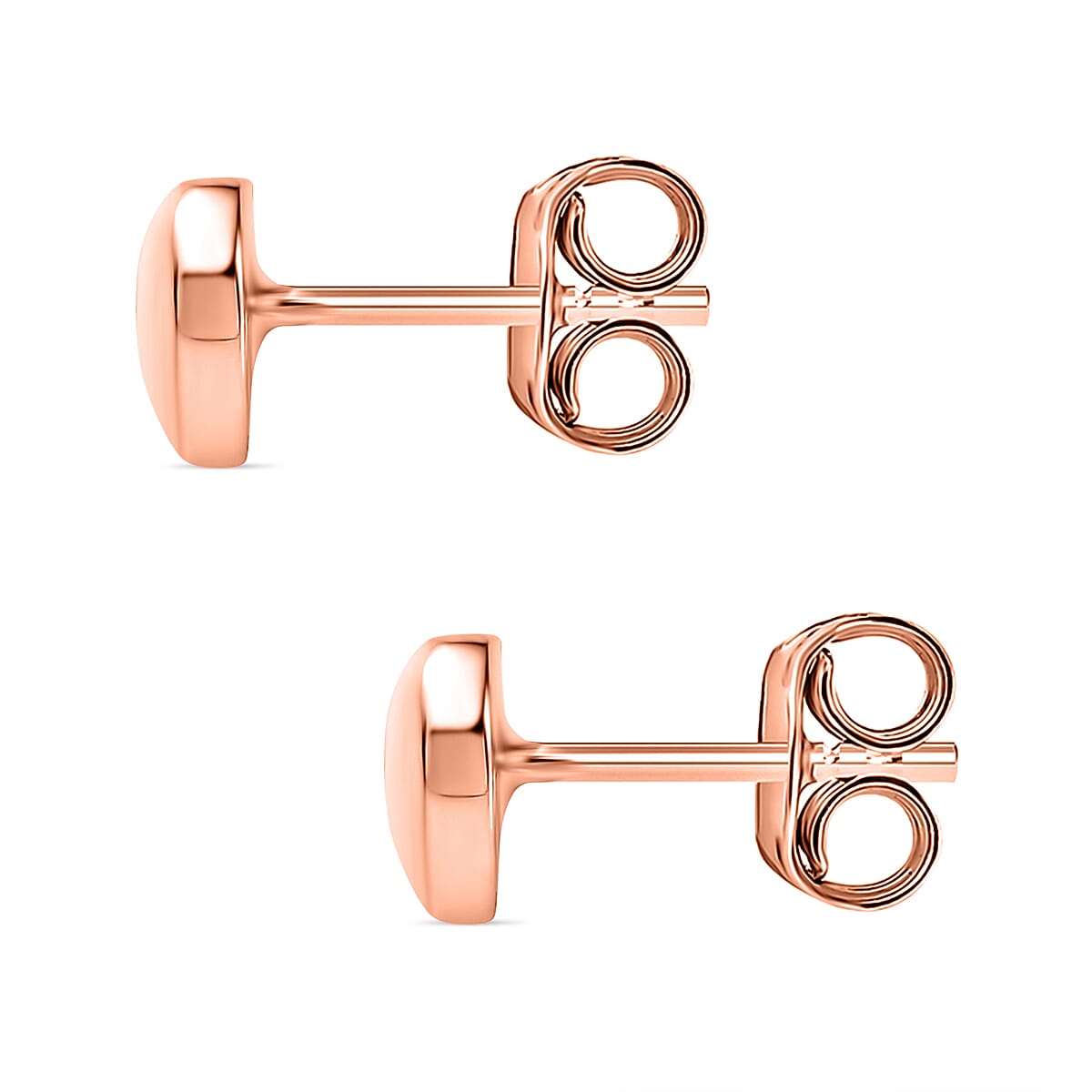 Diamond Heart Earrings in 18K Rose Gold Vermeil Plated Sterling Silver 0.034 Ct.