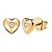 Diamond Heart Earrings in 18K Yellow Gold Vermeil Plated Sterling Silver 0.034 Ct.