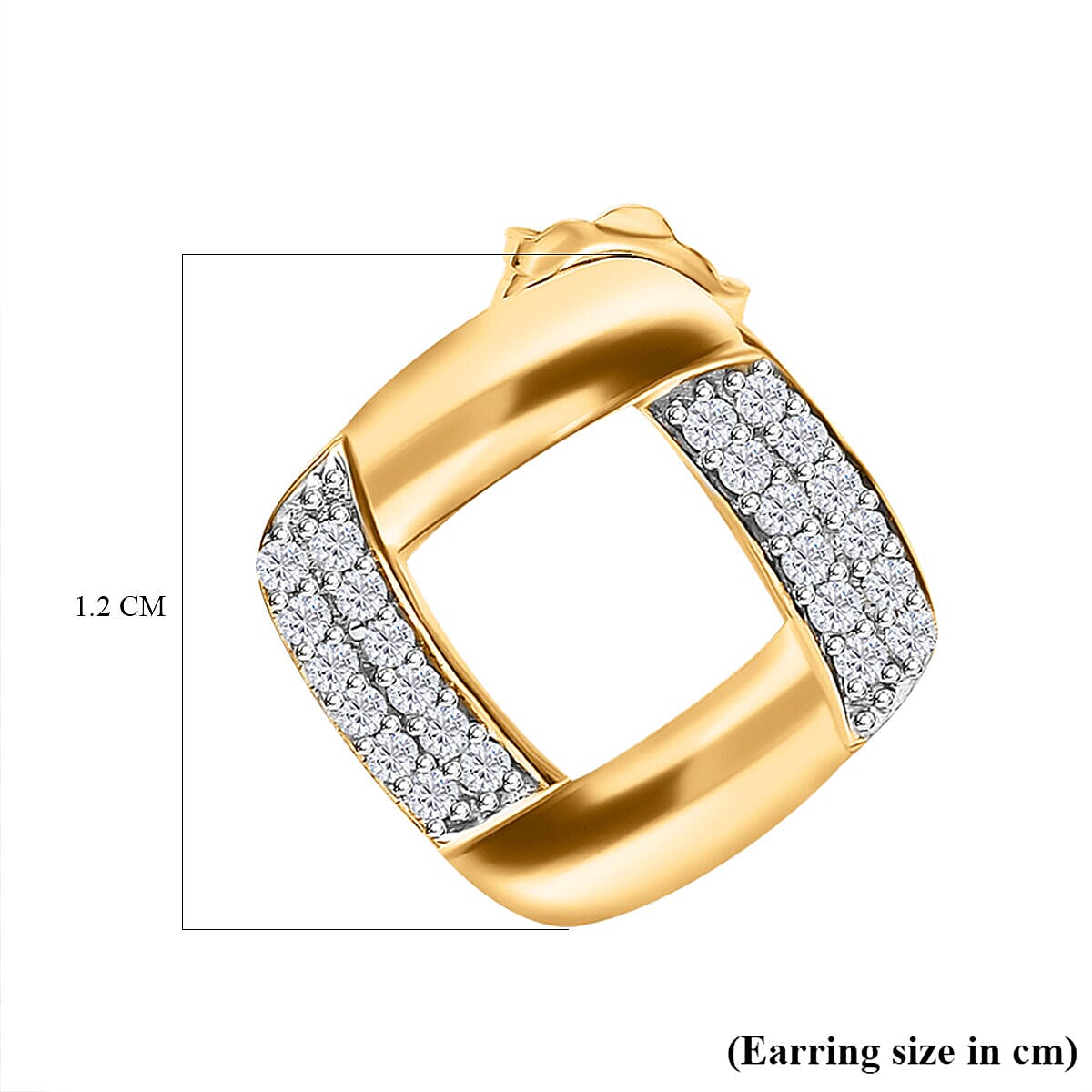 9K Yellow Gold SGL Certified Diamond (G-H) Stud Earrings 0.20 Ct