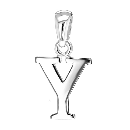 Sterling Silver 10.7mm x 20mm Y Initial Pendant