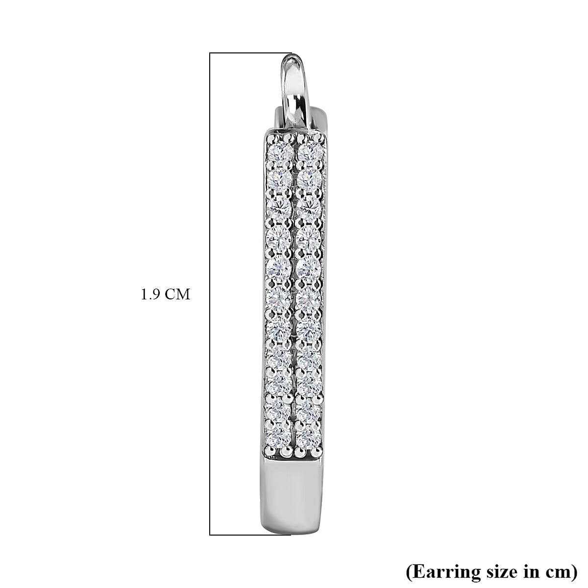 Diamond Hoop Earrings in Platinum Overlay Sterling Silver 0.25 Ct.