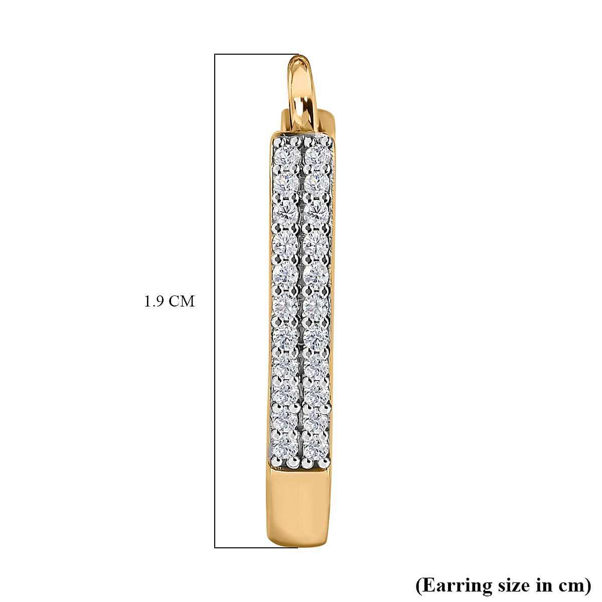 Diamond Hoop Earrings in 18K Yellow Gold Vermeil Plated Sterling Silver 0.25 Ct.