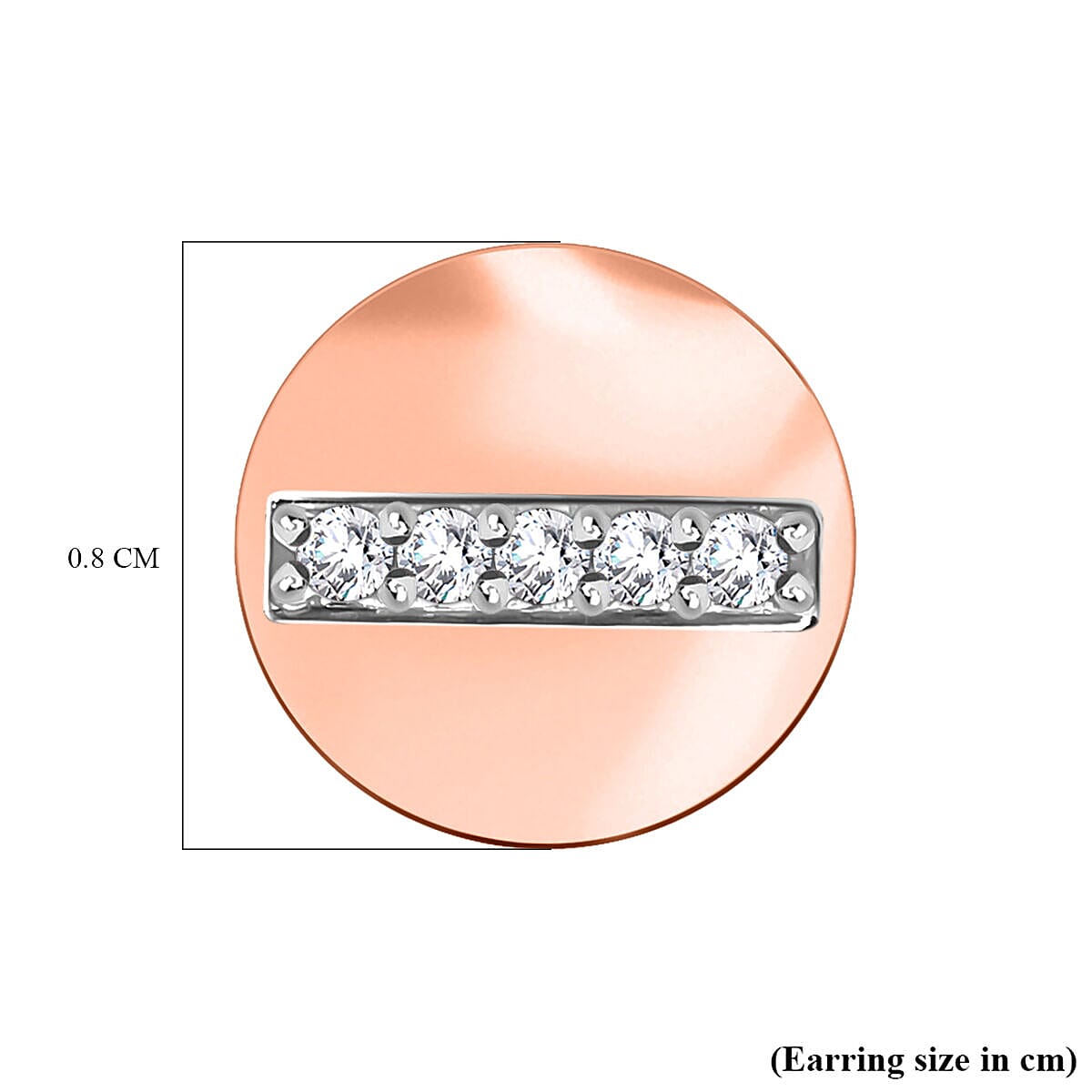 9K Rose Gold SGL Certified Diamond (I3 - G-H) Stud Earrings (with Push Post) 0.10 Ct.