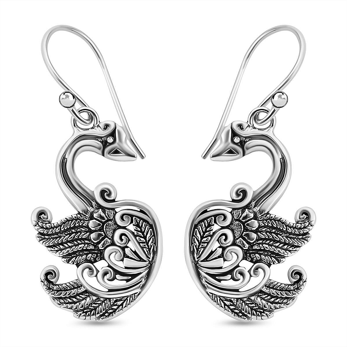 Royal Bali Collection - Sterling Silver Swan Earrings