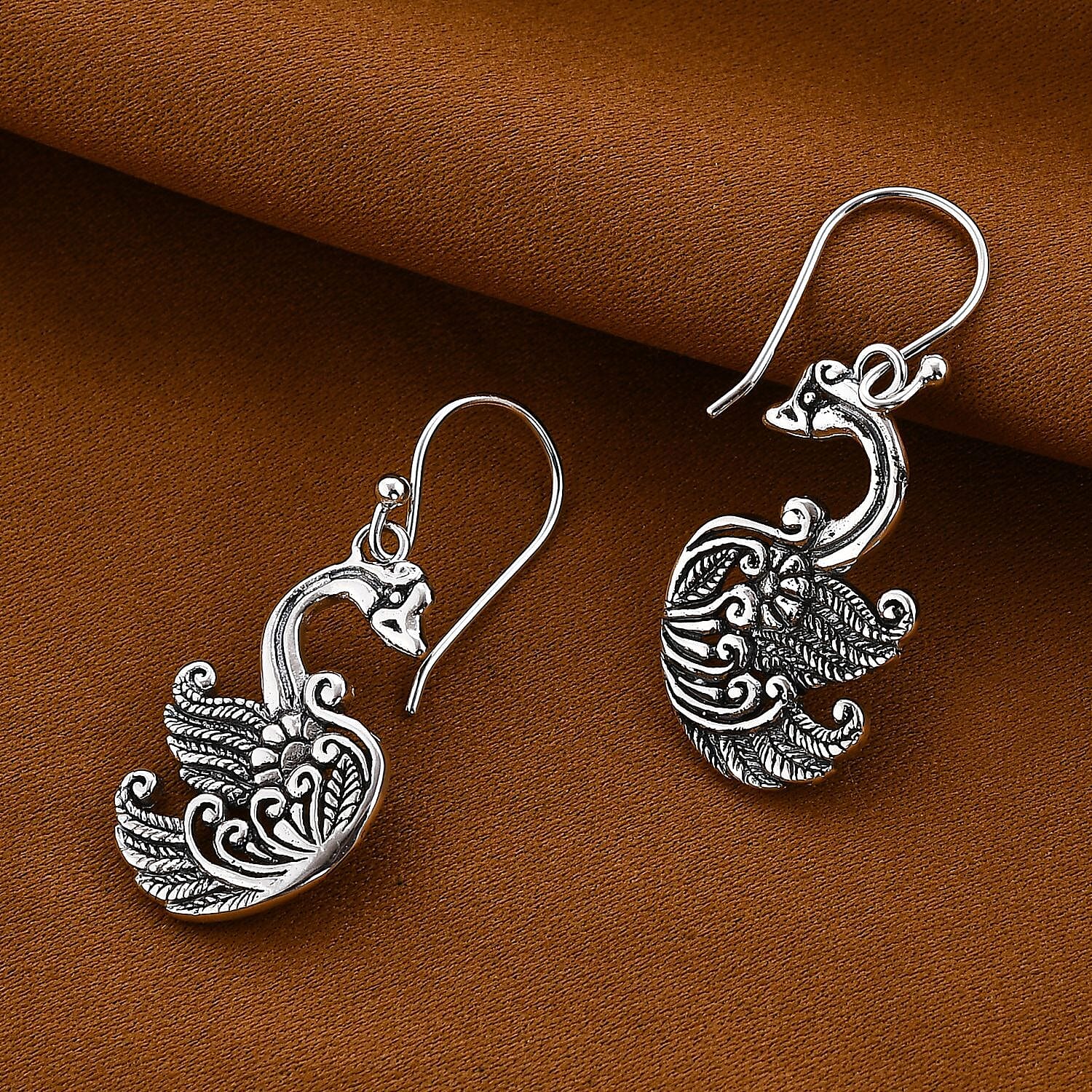 Royal Bali Collection - Sterling Silver Swan Earrings