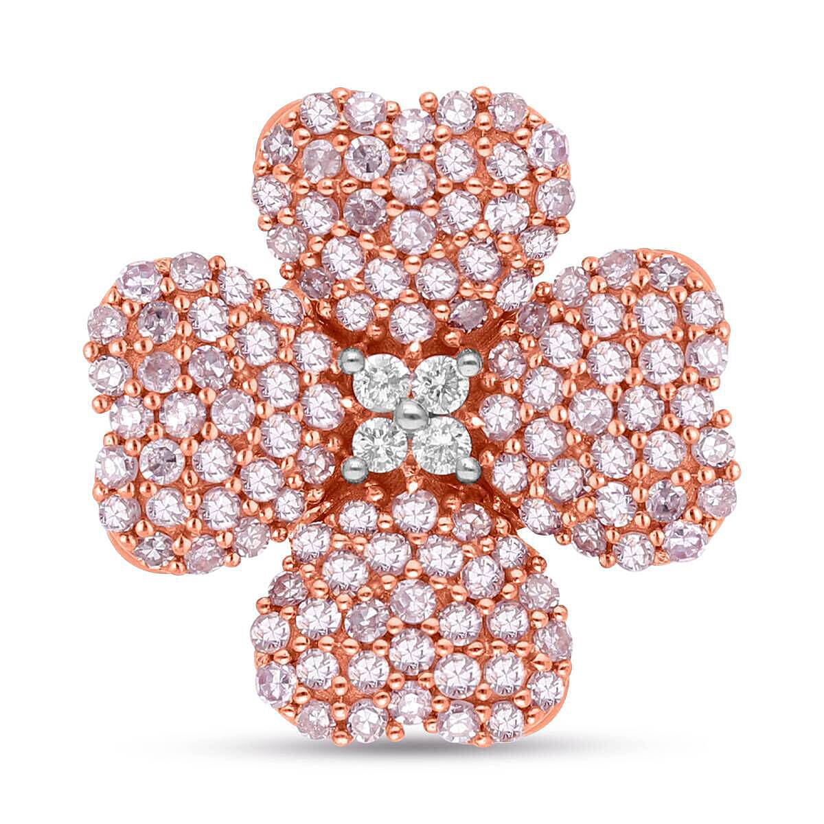 Limited Edition - 9K Rose Gold SGL Certified Intense Pink Diamond and White Diamond (G-H) Pendant 0.51 Ct