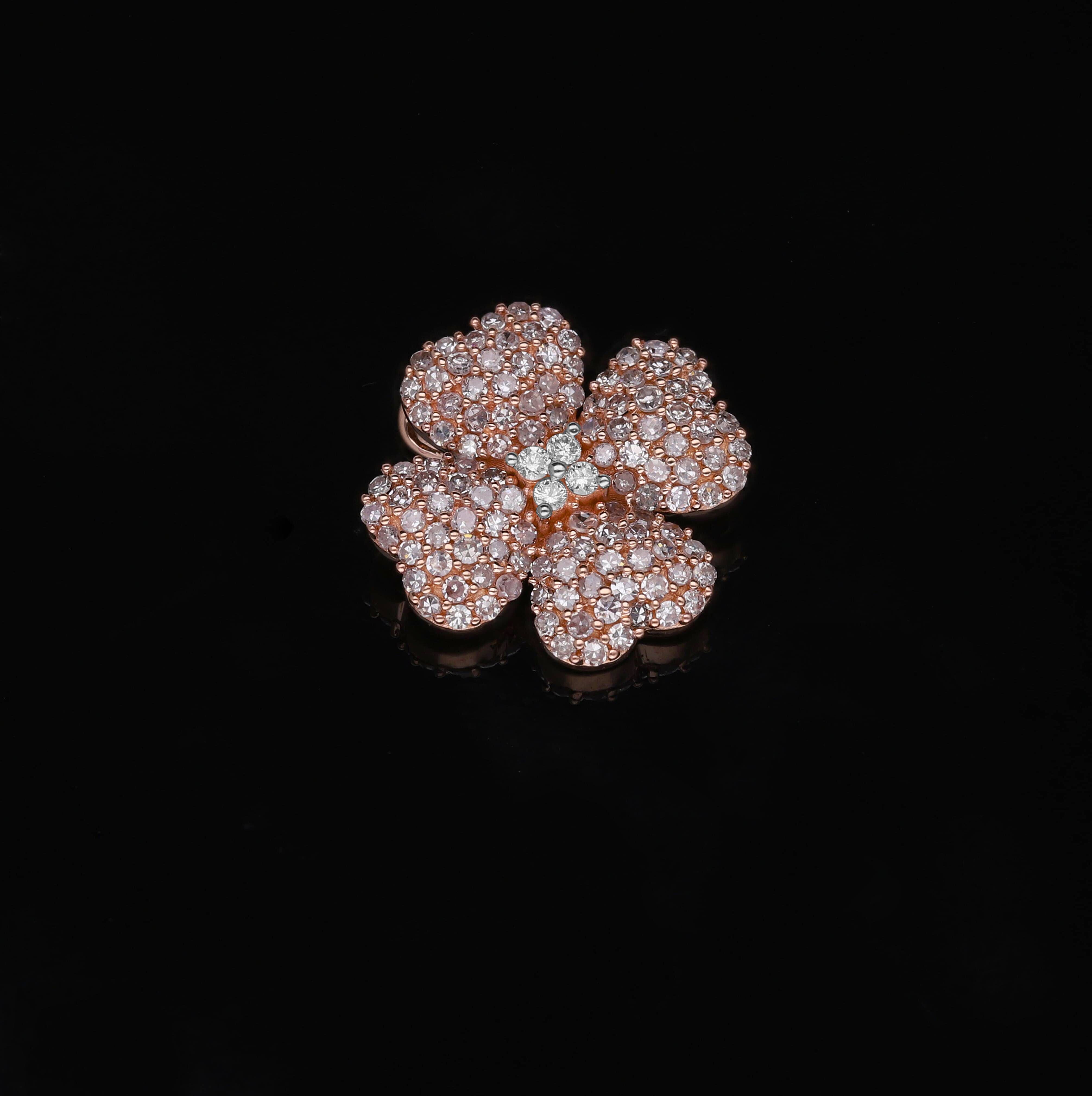 Limited Edition - 9K Rose Gold SGL Certified Intense Pink Diamond and White Diamond (G-H) Pendant 0.51 Ct