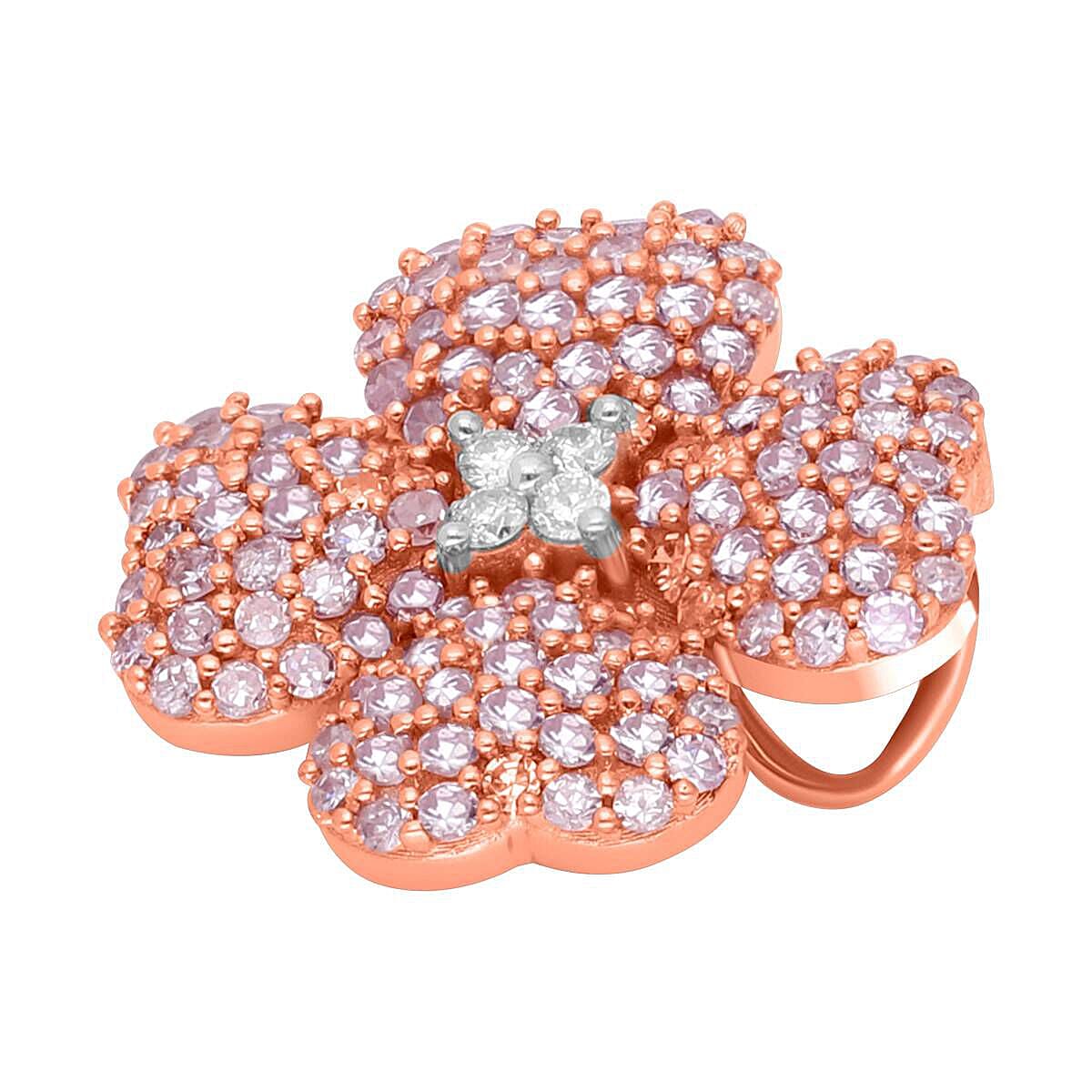 Limited Edition - 9K Rose Gold SGL Certified Intense Pink Diamond and White Diamond (G-H) Pendant 0.51 Ct