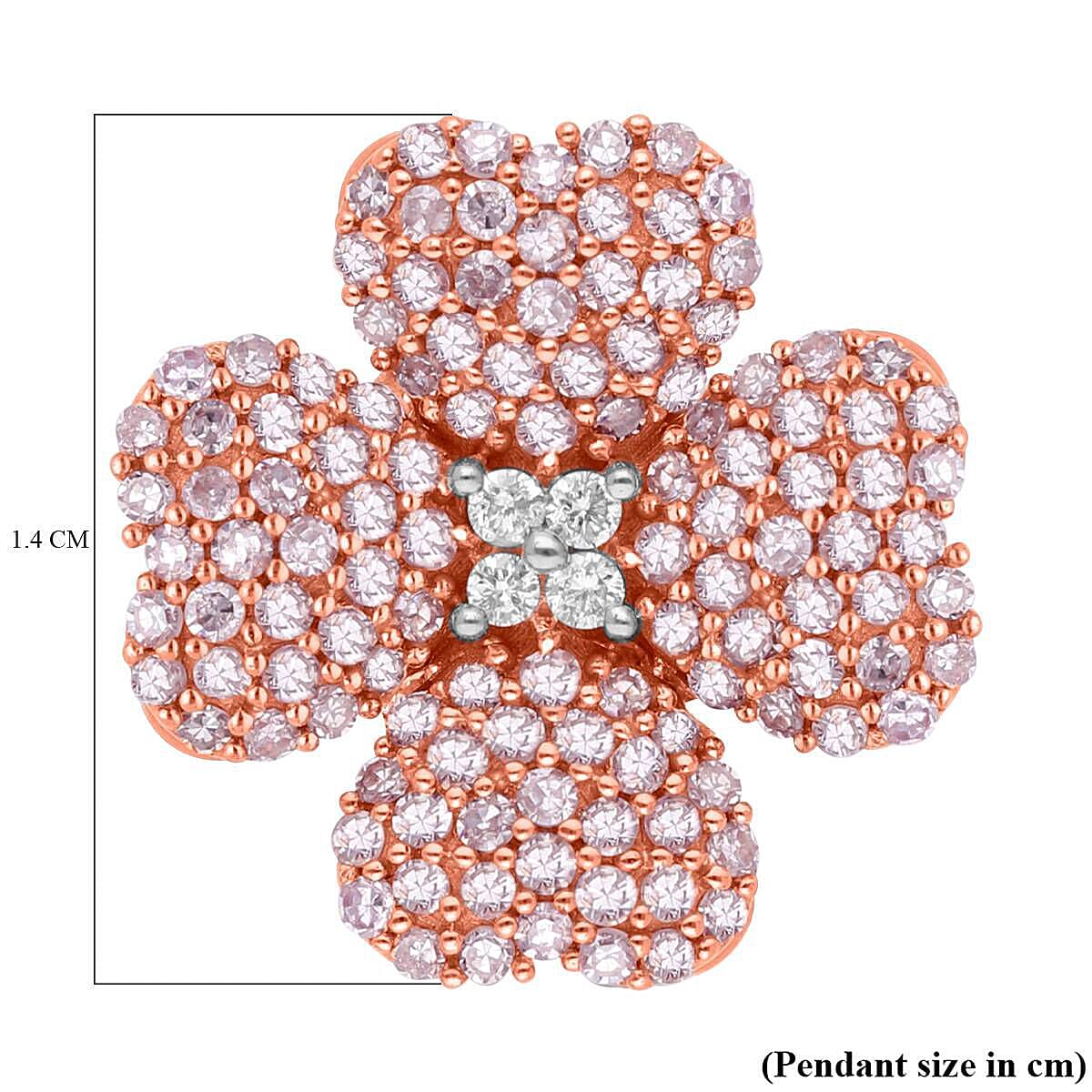 Limited Edition - 9K Rose Gold SGL Certified Intense Pink Diamond and White Diamond (G-H) Pendant 0.51 Ct