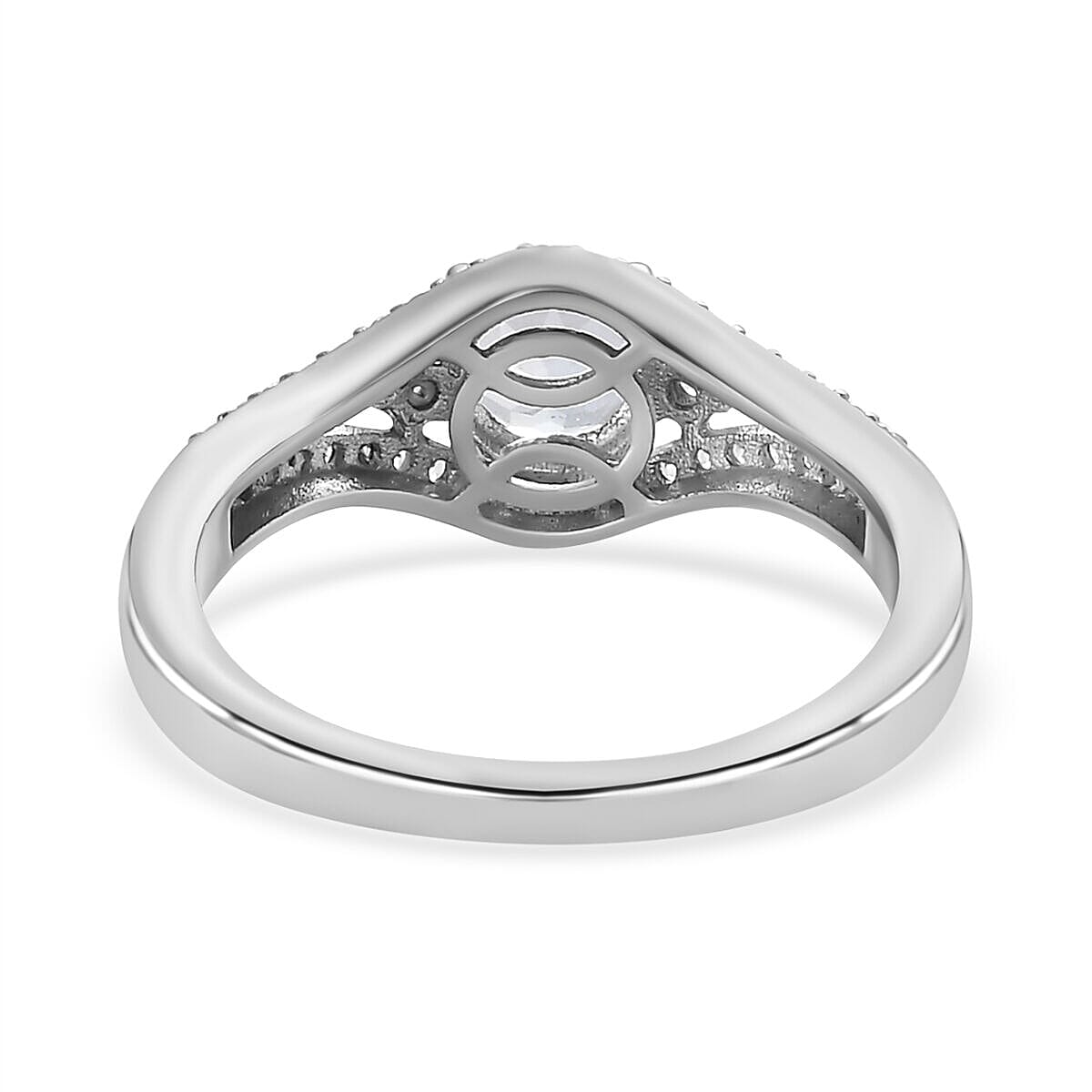 Espirito Santo Aquamarine and Natural Zircon Ring in Platinum Overlay Sterling Silver 1.22 Ct