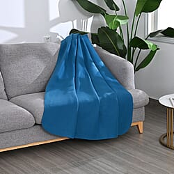 SUPER BARGAIN- Fleece Solid Blanket (Size 170x130 cm) - Blue