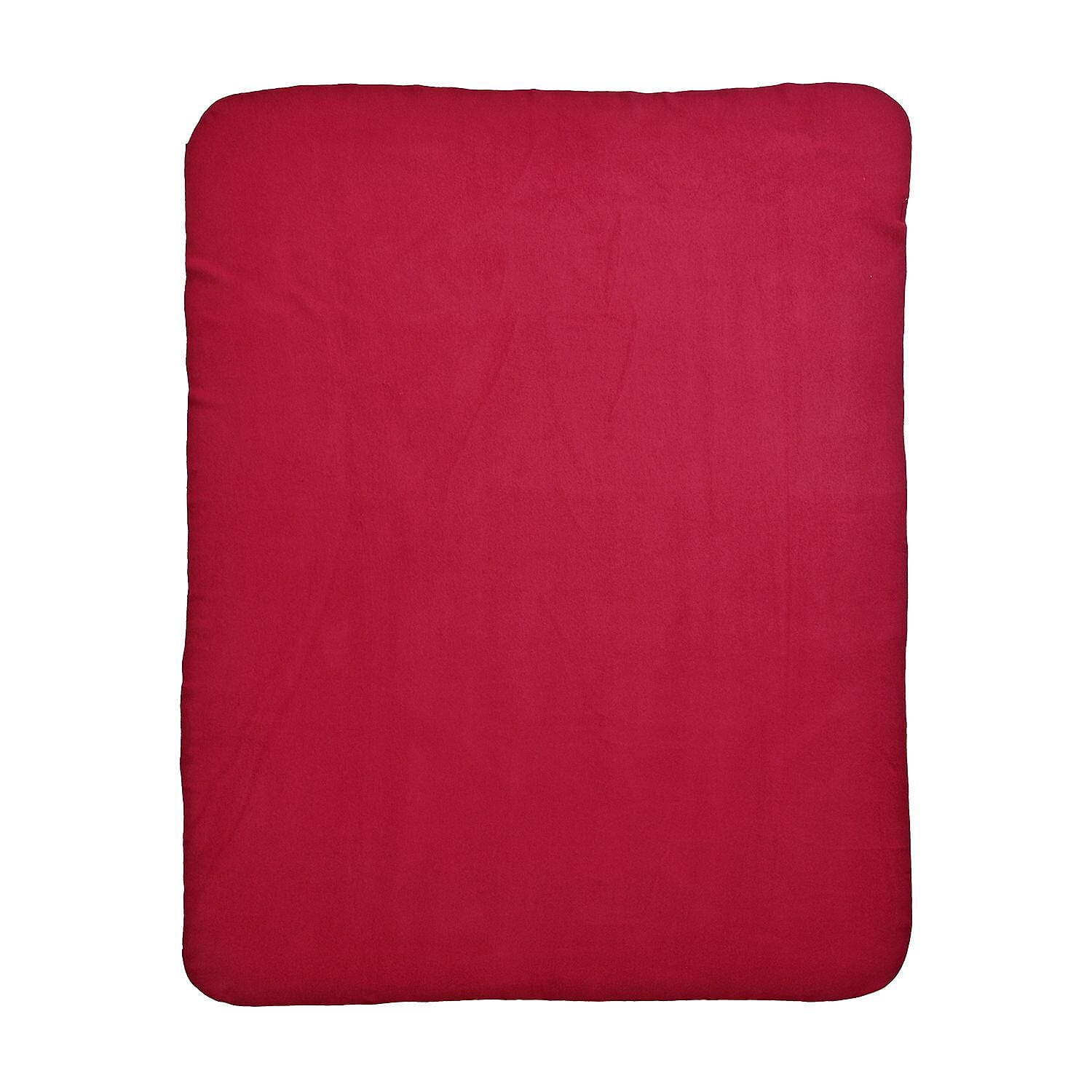 SUPER BARGAIN- Fleece Solid Blanket (Size 170x130 cm) - Burgundy