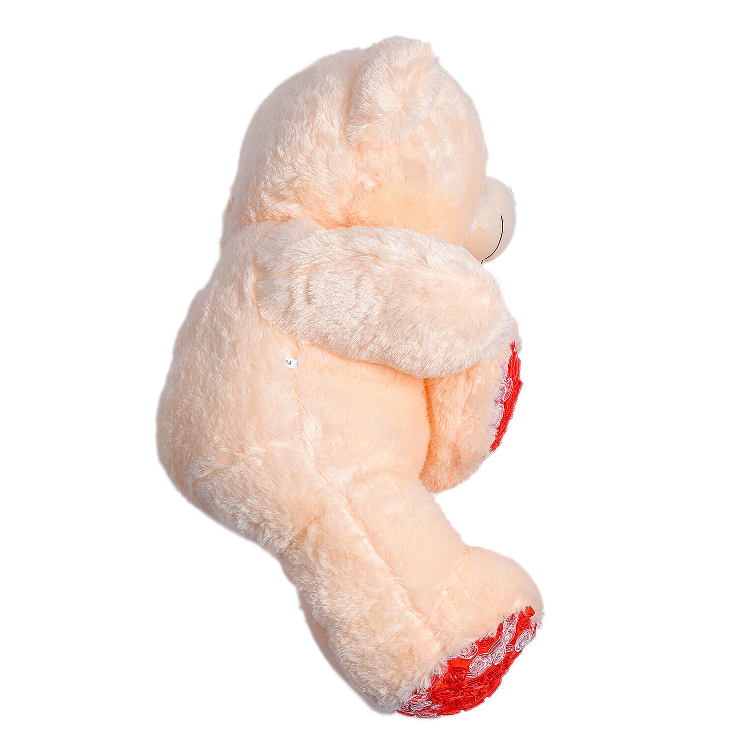 Soft Teddy Bear with Red Heart - Red & Orange