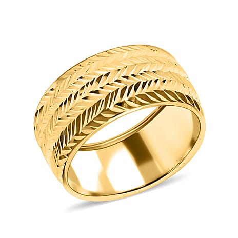 Maestro Collection - 9K Yellow Gold Diamond Cut Band Ring