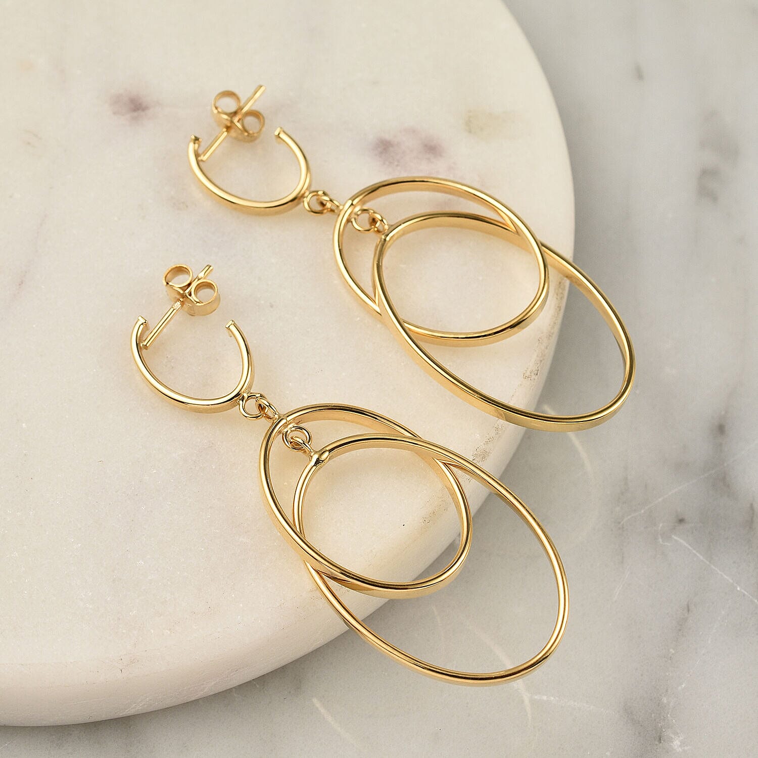 Maestro Collection - 9K Yellow Gold Dangle Earrings
