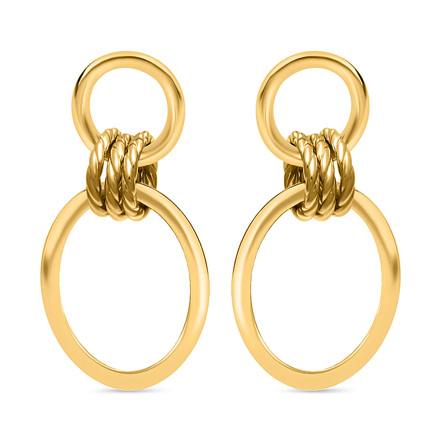 Maestro Collection - 9K Yellow Gold Double Circle Stud Earrings