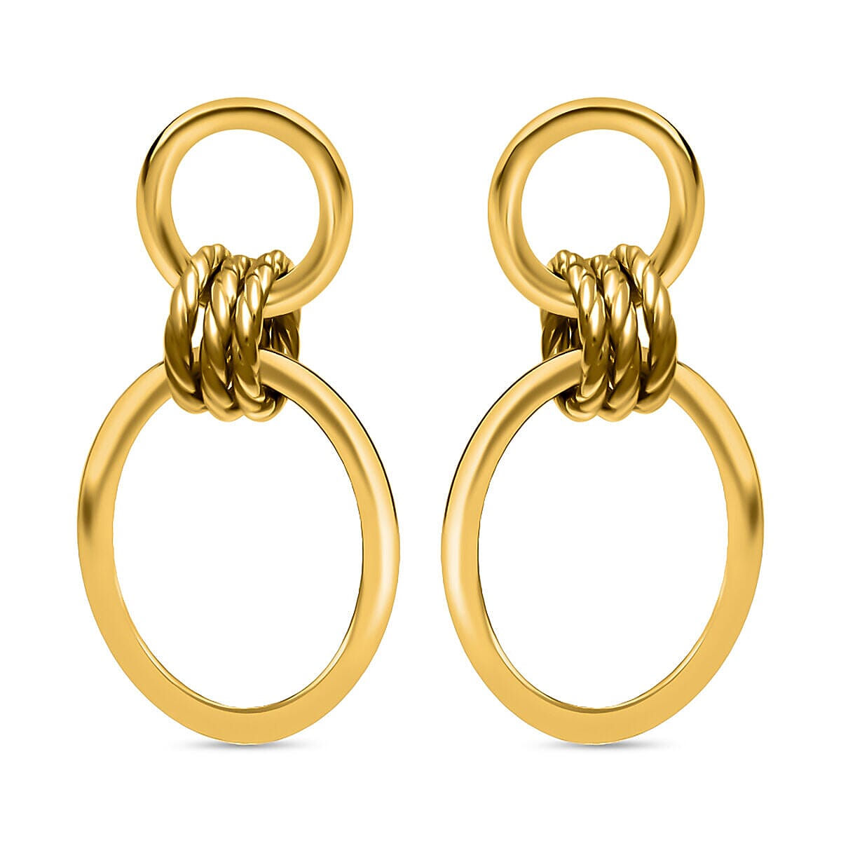 Maestro Collection -9K Yellow Gold Double Circle Earrings