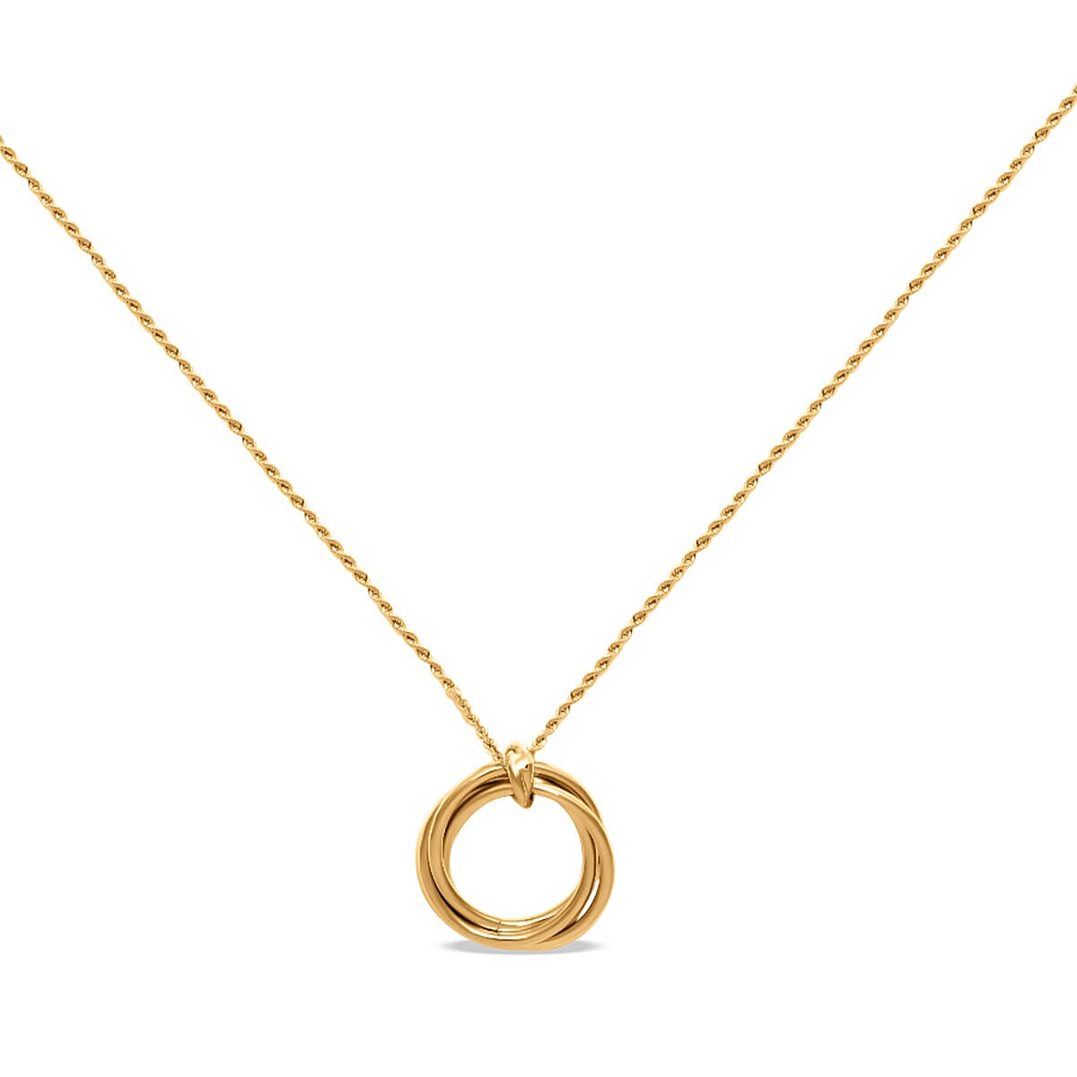 Maestro Collection - 9K Yellow Gold Multi Circle Necklace (Size - 20) with Spring Ring Clasp