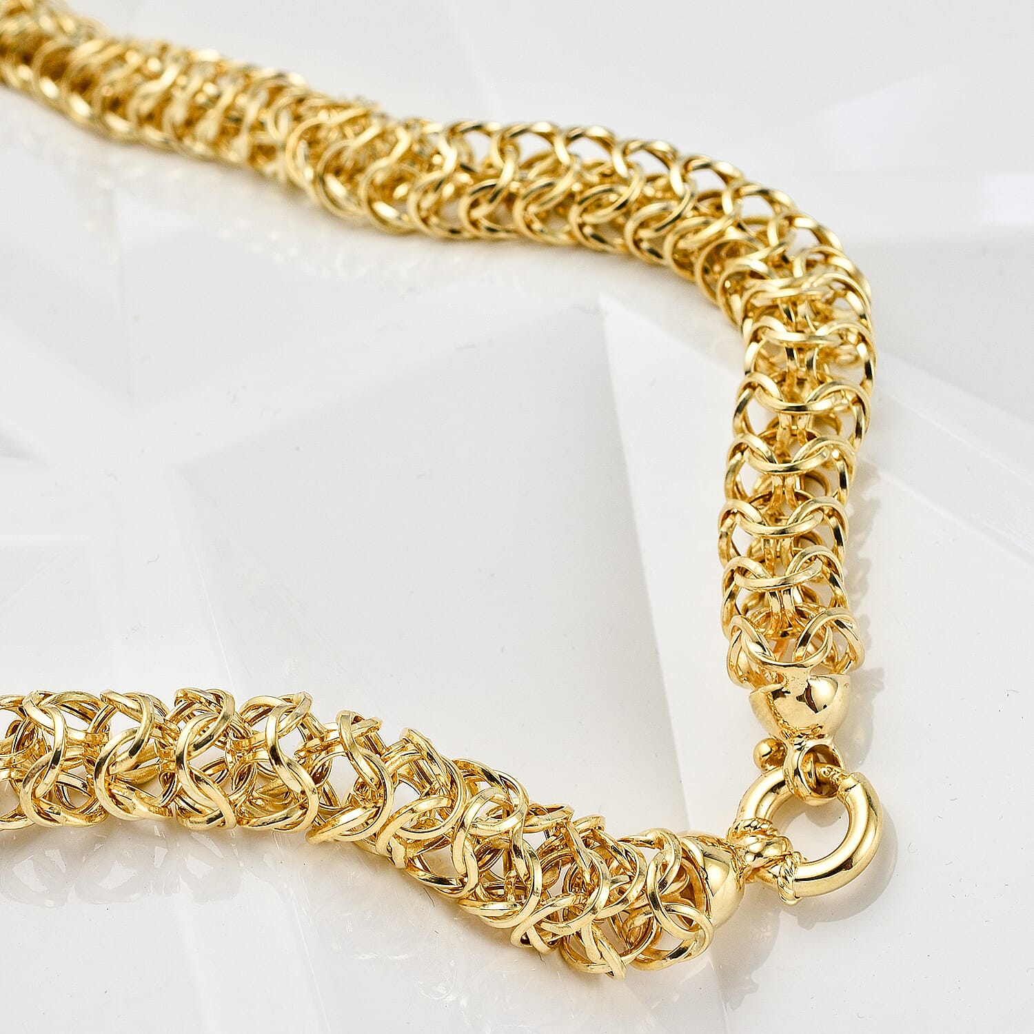 Maestro Collection - 9K Yellow Gold Byzantine Necklace (Size - 20) With Senorita Clasp, Gold Wt. 24.01 Gms