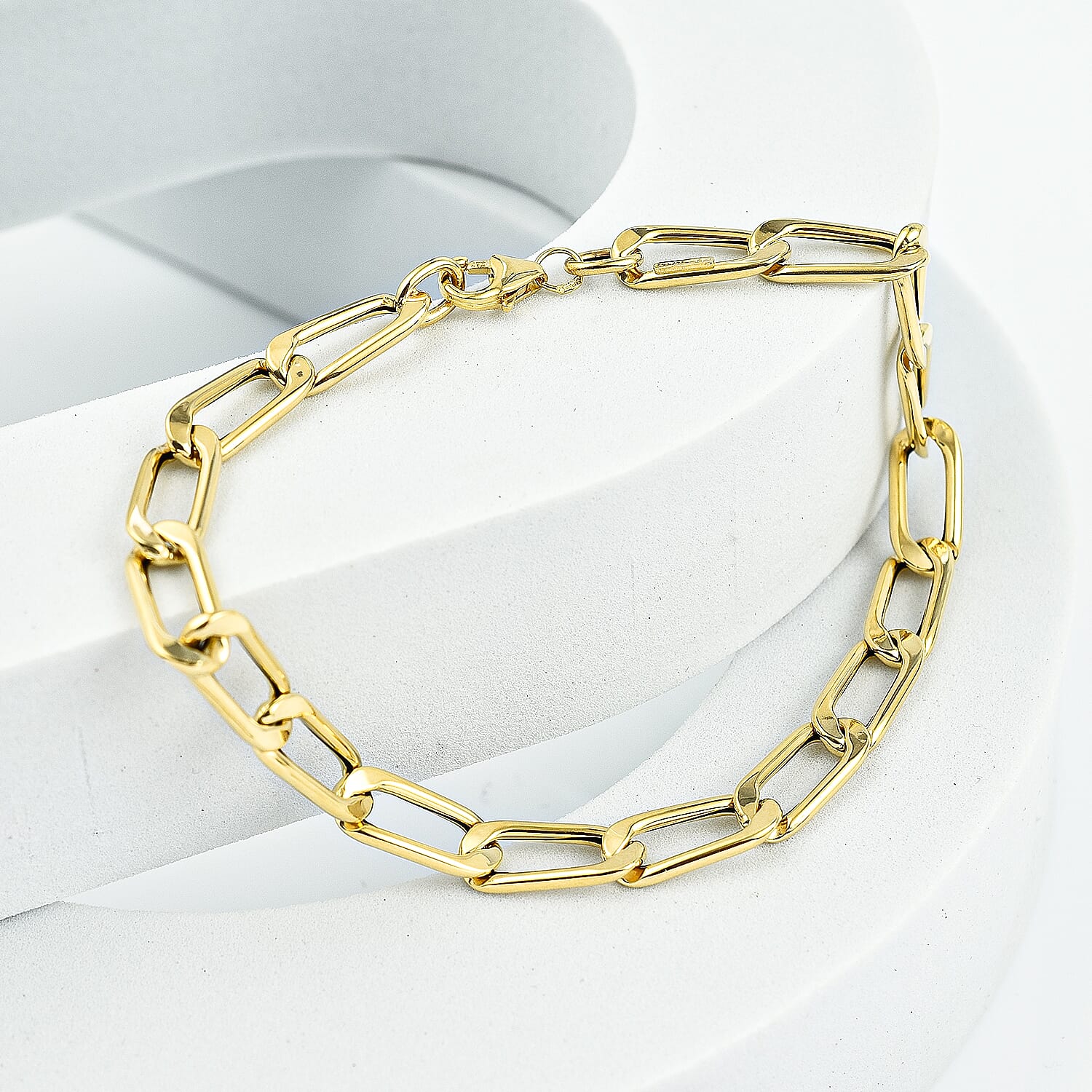 Maestro Collection - 9K Yellow Gold Paperclip Bracelet (Size - 7.5)