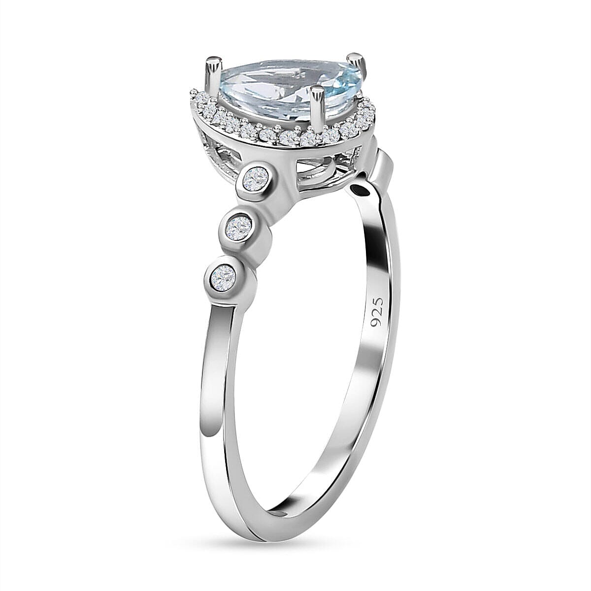 Espirito Santo Aquamarine and Natural Zircon Ring in Platinum Overlay Sterling Silver 1.12 Ct