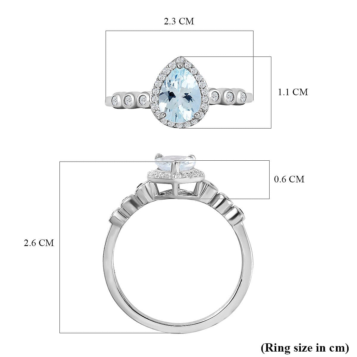 Espirito Santo Aquamarine and Natural Zircon Ring in Platinum Overlay Sterling Silver 1.12 Ct