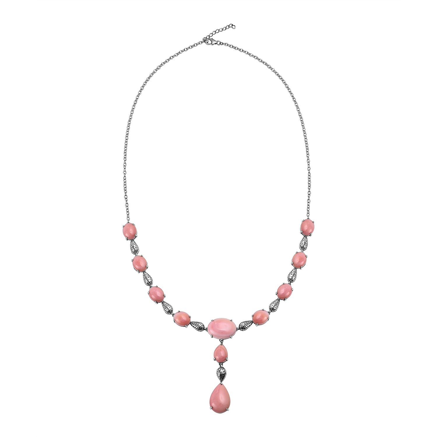 Extremely Rare Find - AAA Queen Conch Shell Necklace (Size - 20) in Rhodium Overlay Sterling Silver 84.00 Ct, Silver Wt 12.00 GM