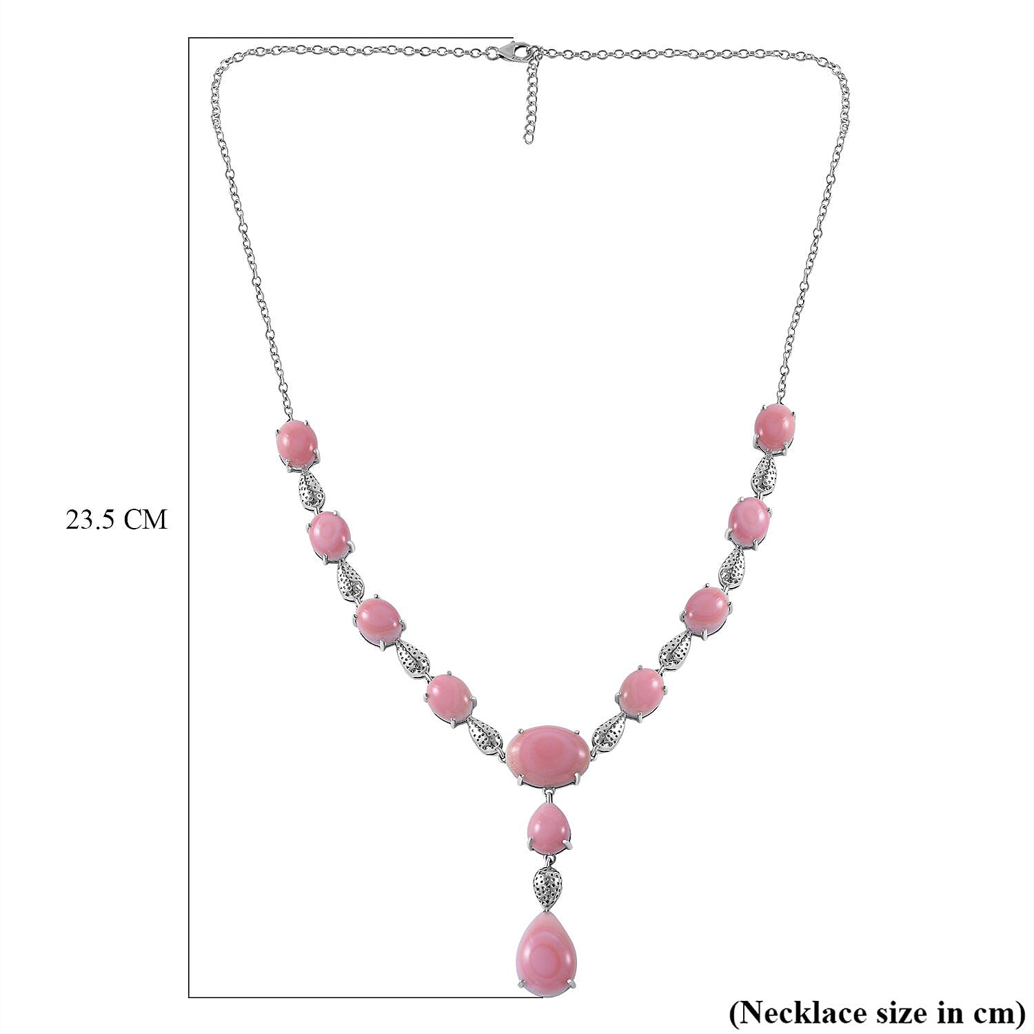 Extremely Rare Find - AAA Queen Conch Shell Necklace (Size - 20) in Rhodium Overlay Sterling Silver 84.00 Ct, Silver Wt 12.00 GM