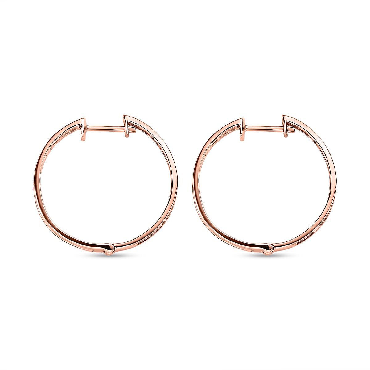 9K Rose Gold SGL Certified Pink Diamond Full Hoop Earrings 0.50 Ct
