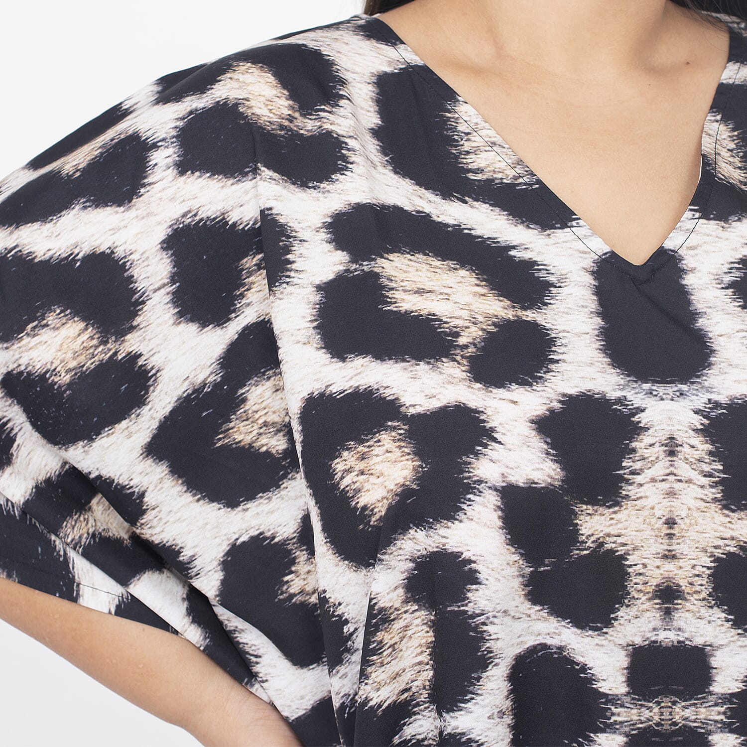 TAMS Printed Maxi Kaftan With Side Slits