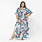 Tamsy Exclusive Tropical Print Long Kaftan (One Size, 8-18) - Turquoise