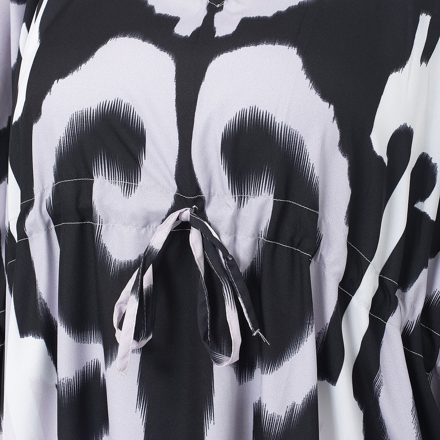 Tamsy Exclusive Tropical Print Long Kaftan (One Size, 8-18) - Turquoise