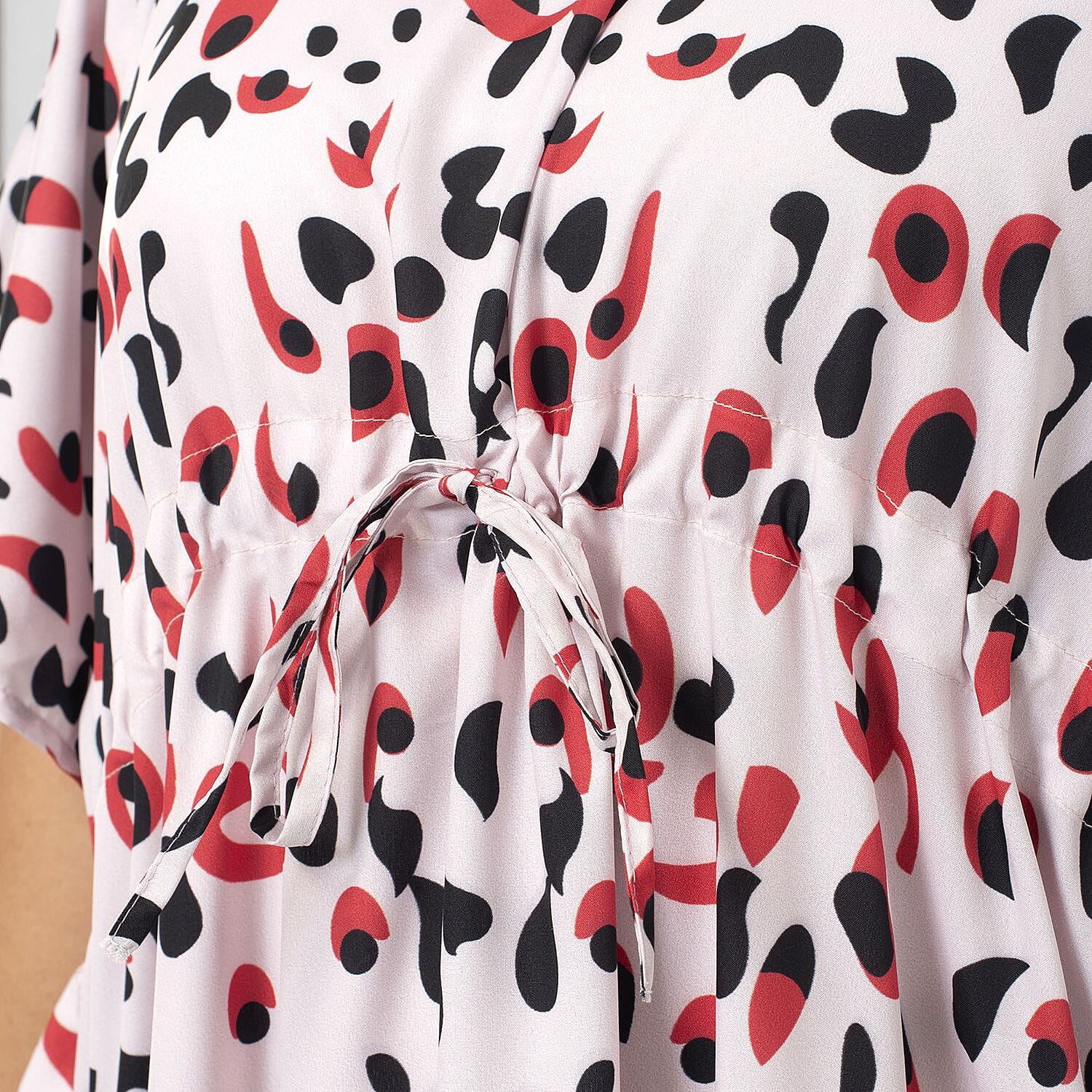 Tamsy Exclusive Tropical Print Long Kaftan (One Size, 8-18) - Turquoise