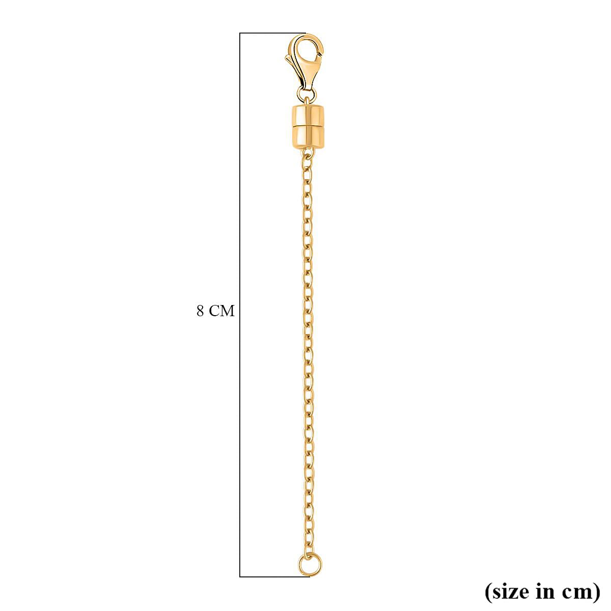 Yellow Gold Overlay Sterling Silver Magnet Lobster Lock with 2 Inch Extender
