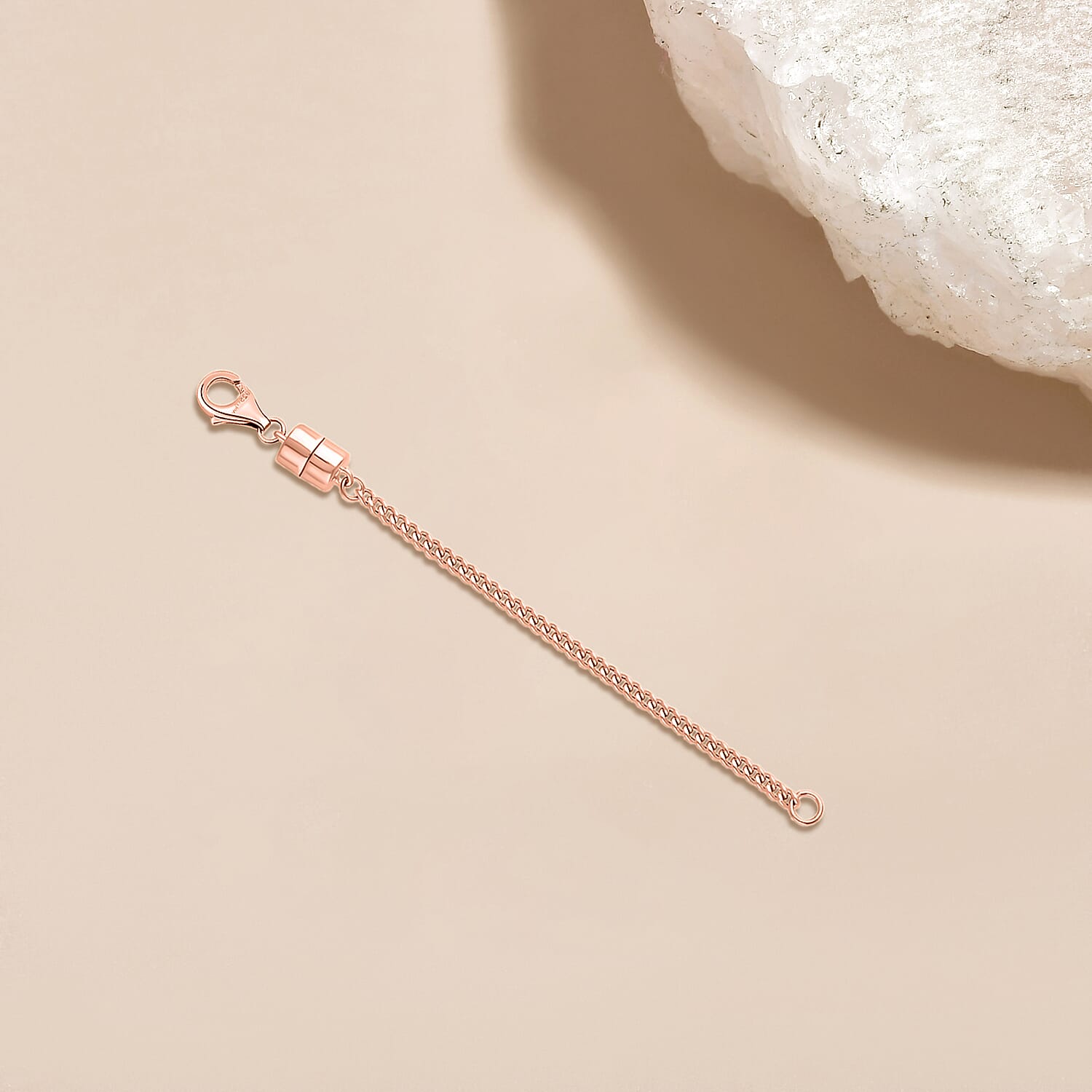 Rose Gold Overlay Sterling Silver Magnet Lobster Lock