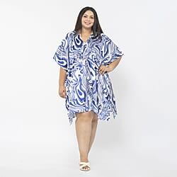 Tamsy Exclusive Liner Maze Print Short Kaftan