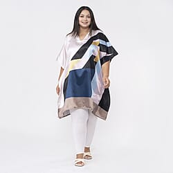 Tamsy V-Neck Printed Short Kaftan