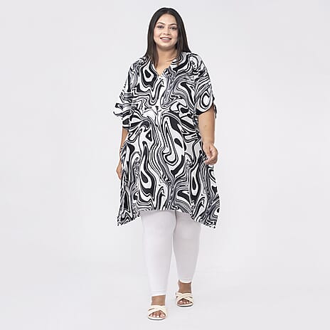TAMSY - Satin Kaftan (One Size) - Black