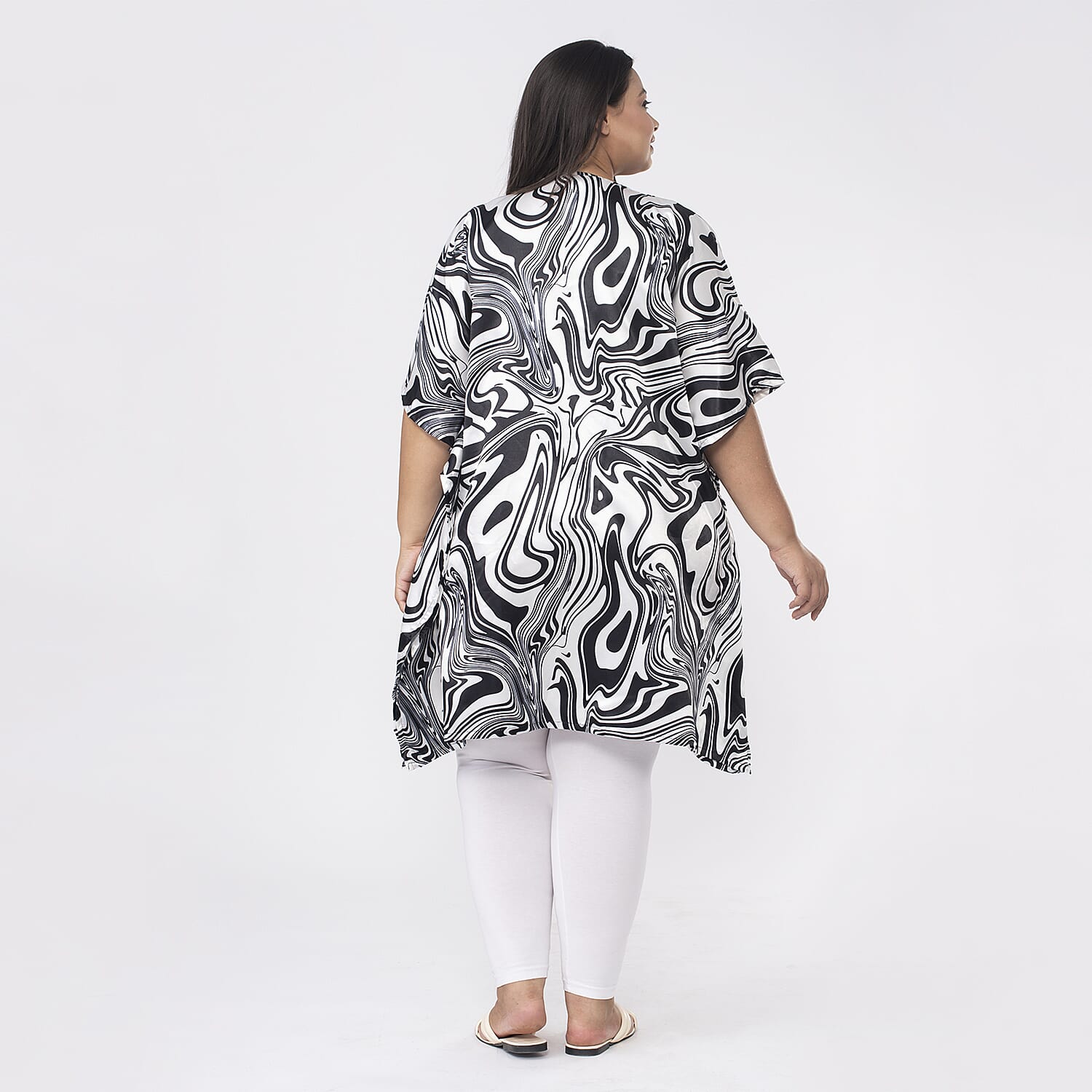 Tamsy V-Neck Printed Short Kaftan