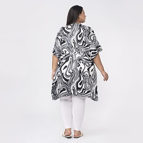 TAMSY - Satin Kaftan (One Size) - Black