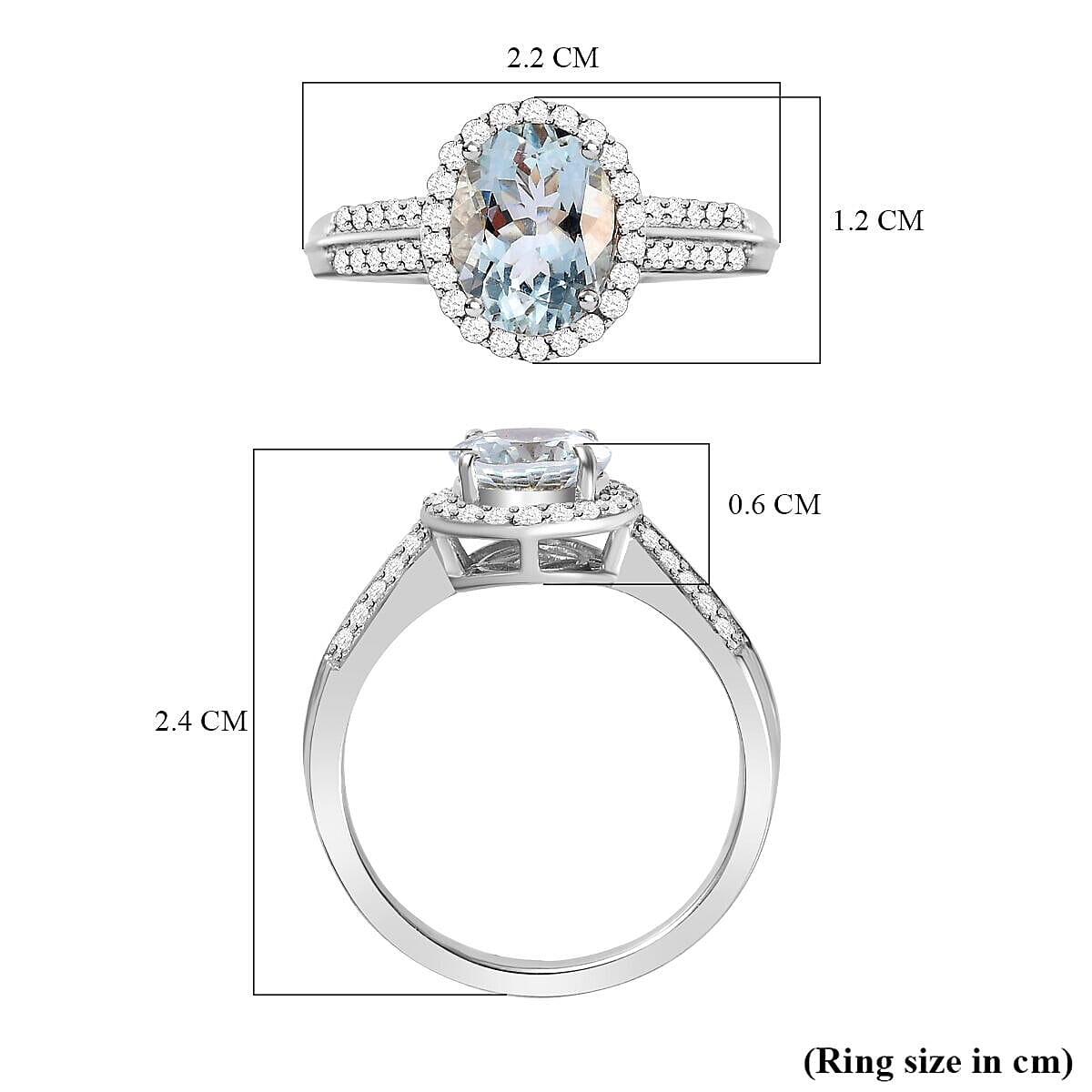 Espirito Santo Aquamarine and Natural Zircon Ring in Platinum Overlay Sterling Silver 2.05 Ct