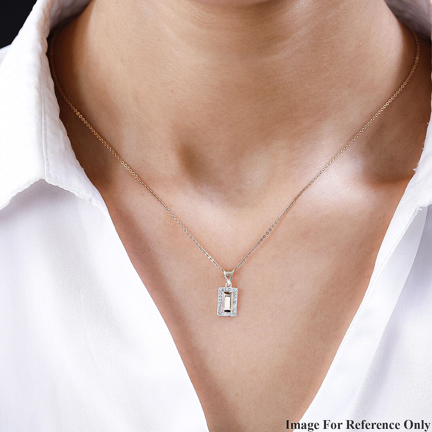 9K Yellow Gold and Diamond (G-H) Bar Pendant