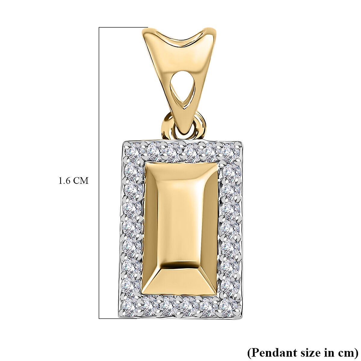 9K Yellow Gold and Diamond (G-H) Bar Pendant