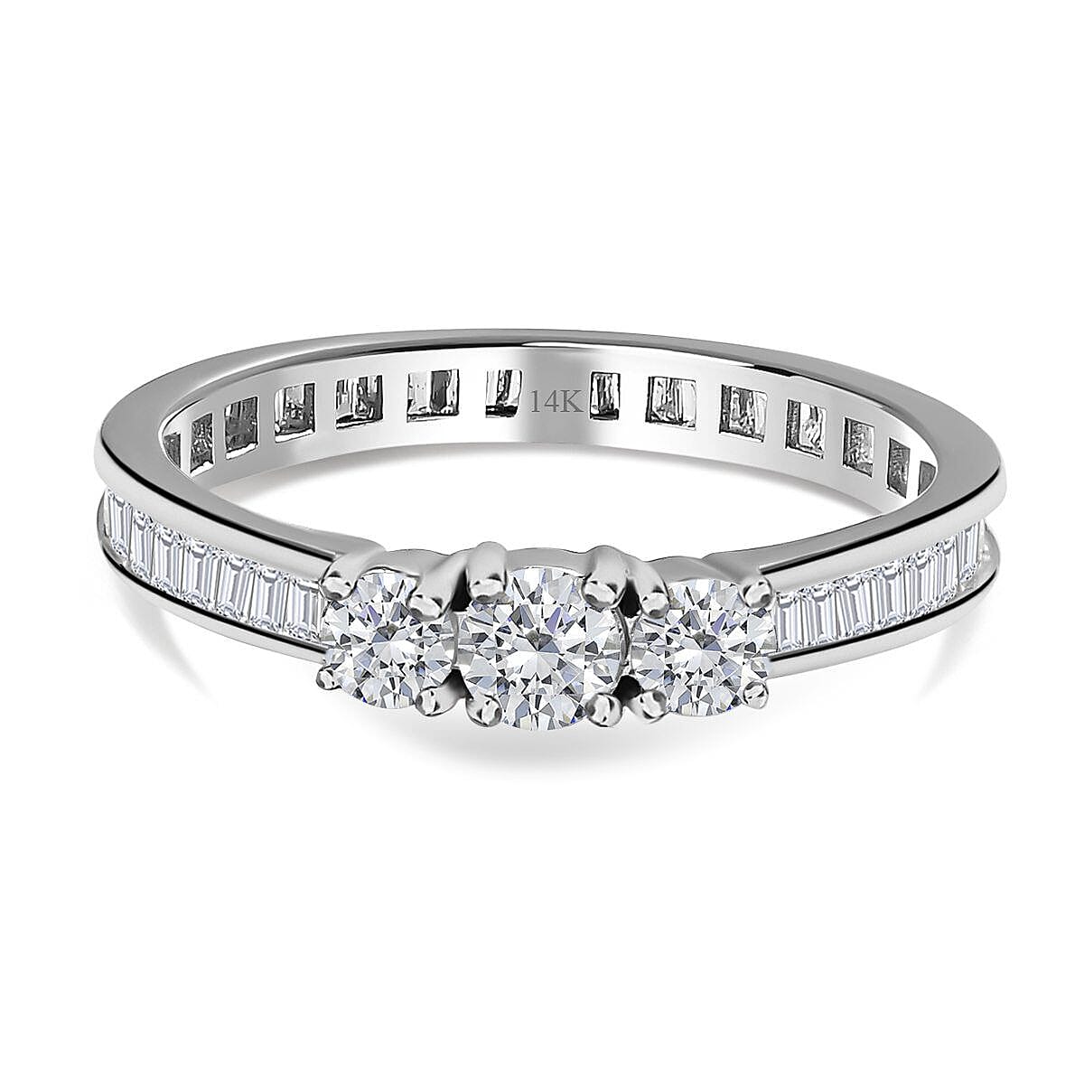 NY Closeout 14K White Gold SGL Certified Diamond (I1-I2-G-H) Band Ring 1.00 Ct