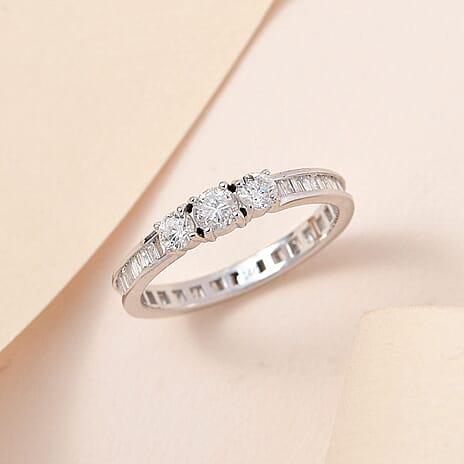 NY Closeout 14K White Gold SGL Certified Diamond (I1-I2-G-H) Band Ring 1.00 Ct
